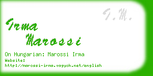 irma marossi business card